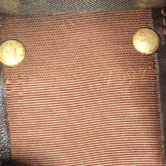 MFENDI Zucca Navy Canvas Brown Leather Trim Snap Trifold Keycase - Picture 13 of 17